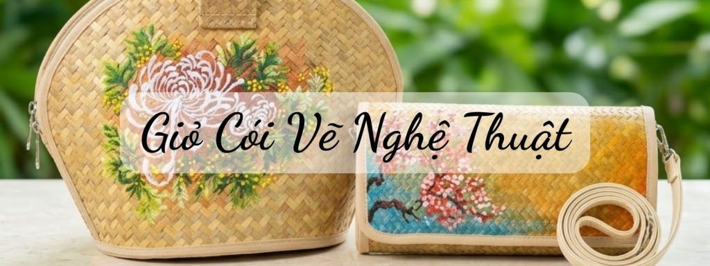 Giỏ Cói vẽ nghệ thuật